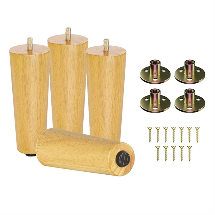 Brugerdefinerede runde firkantede træmøbelben